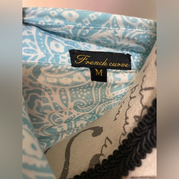 French Curve paisley blue and white SZ Medium - Picture 6 of 7